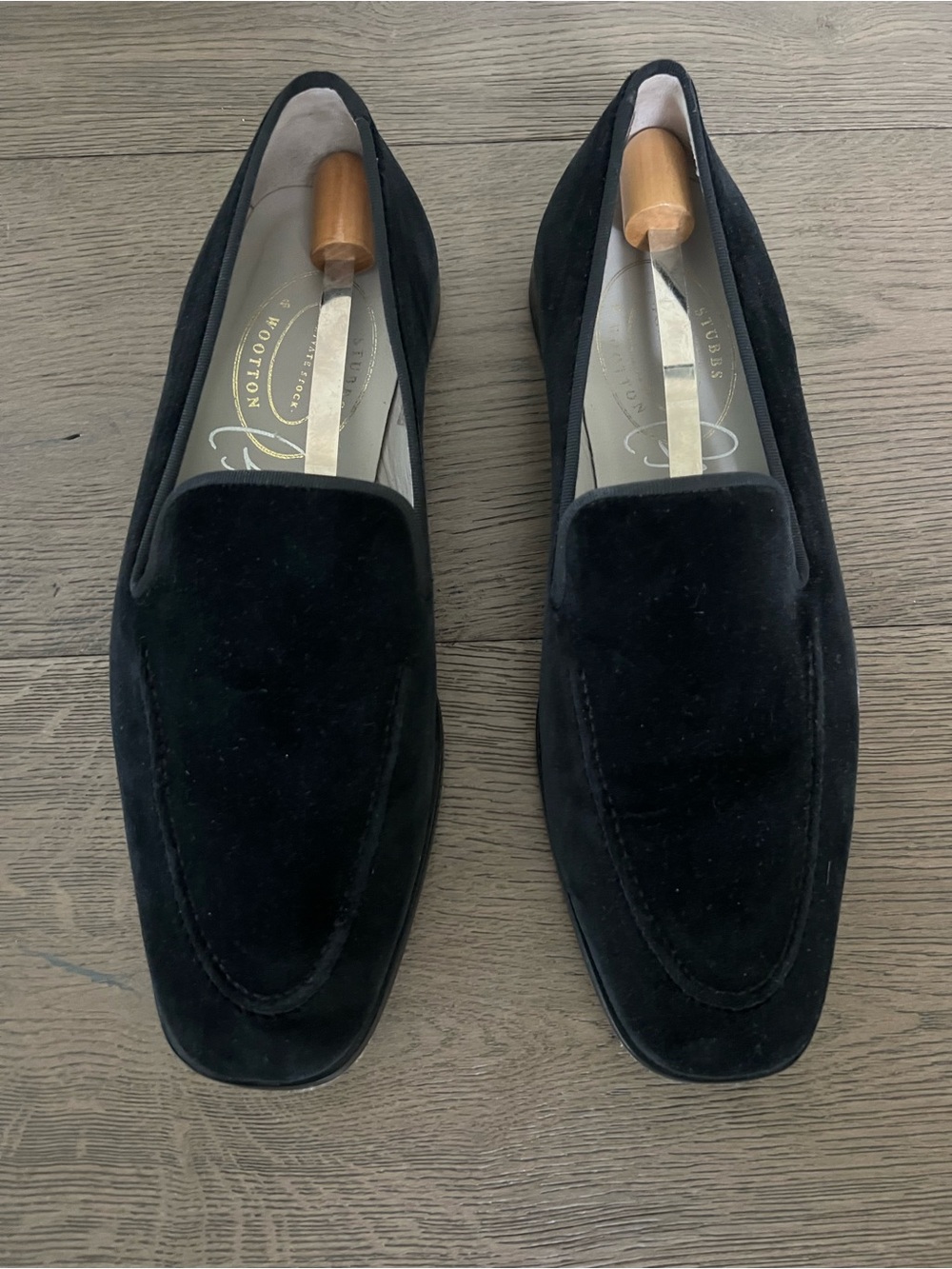 ❤️ Stubbs & Wootton Black Velvet Loafers Men’s 10 Classic Smoking Slippers